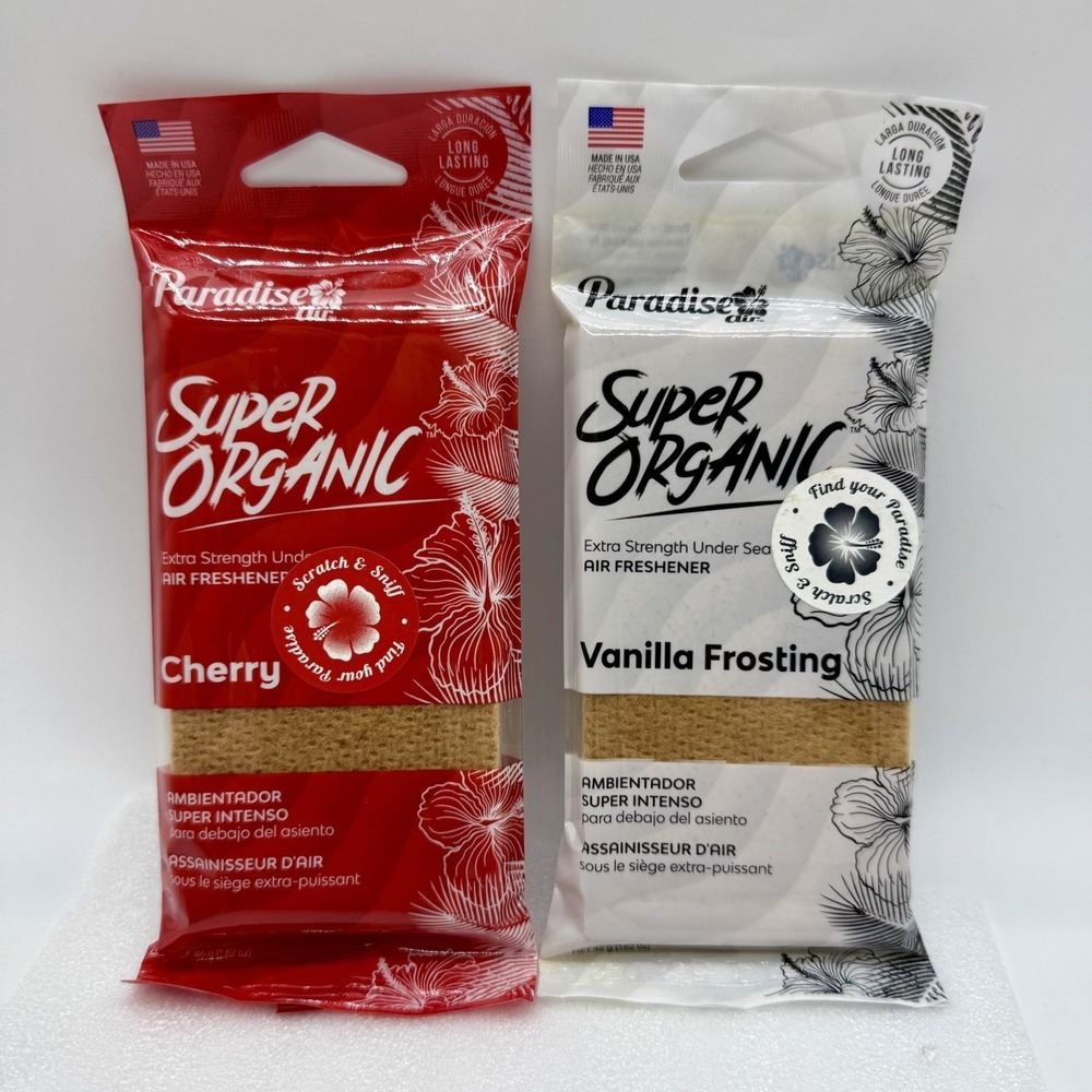 Paradise Super Organic Cherry & Vanilla Frosting Scent Air Freshener Stone 2 Lot